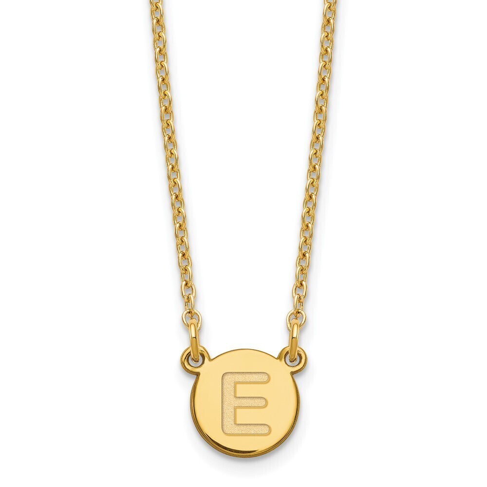 Kazi Luxury Silver Gold-plated Tiny Circle Block Letter E Initial Necklace